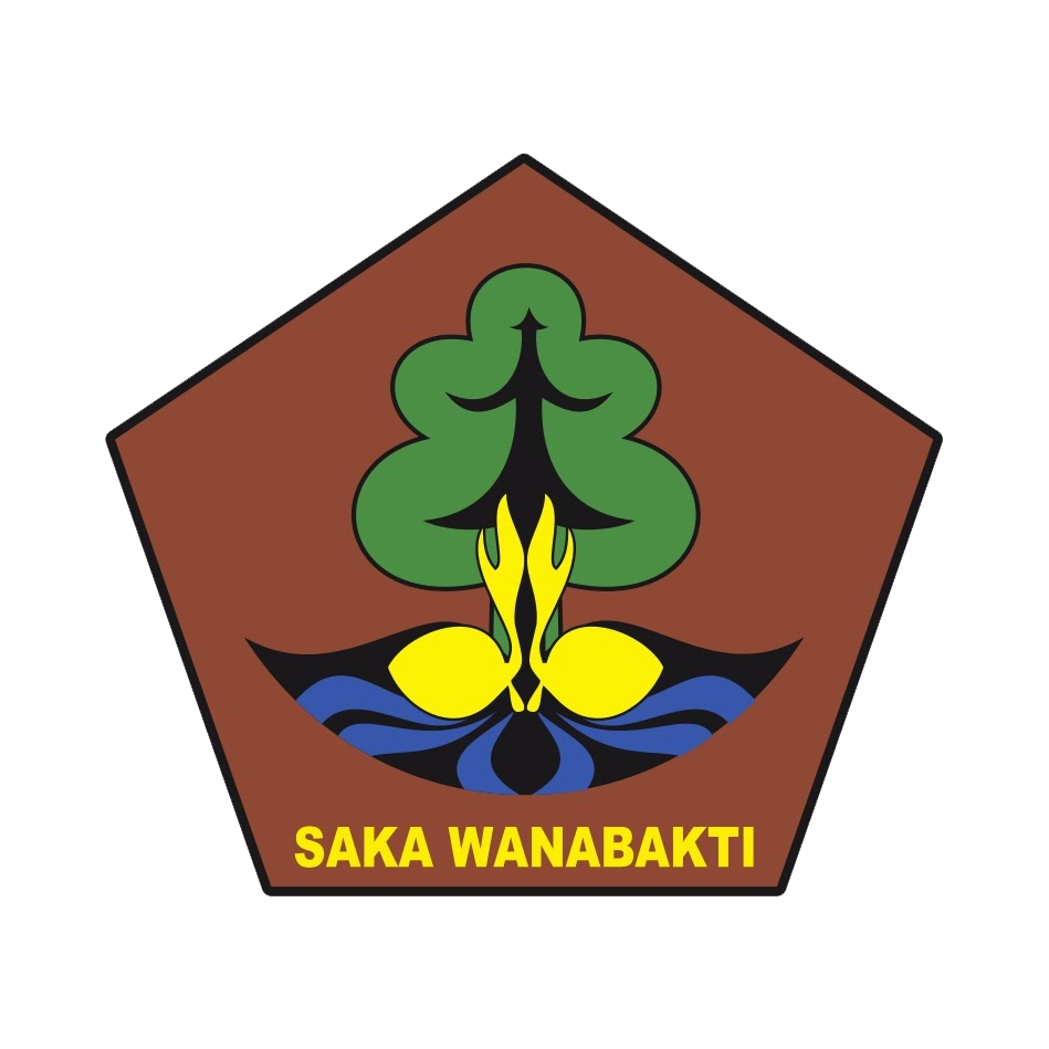 Kelompok Saka Wanabakti melakukan penanaman pohon di hutan dengan seragam pramuka